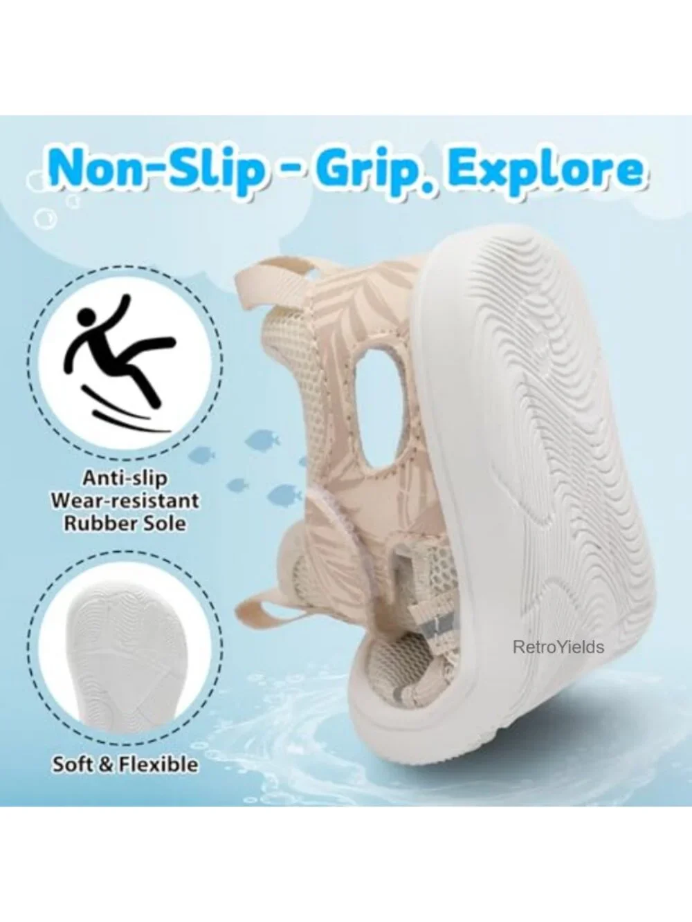 Baby Water Shoes Quick Dry Mesh Non-Slip Toddler Barefoot Walking Sneakers